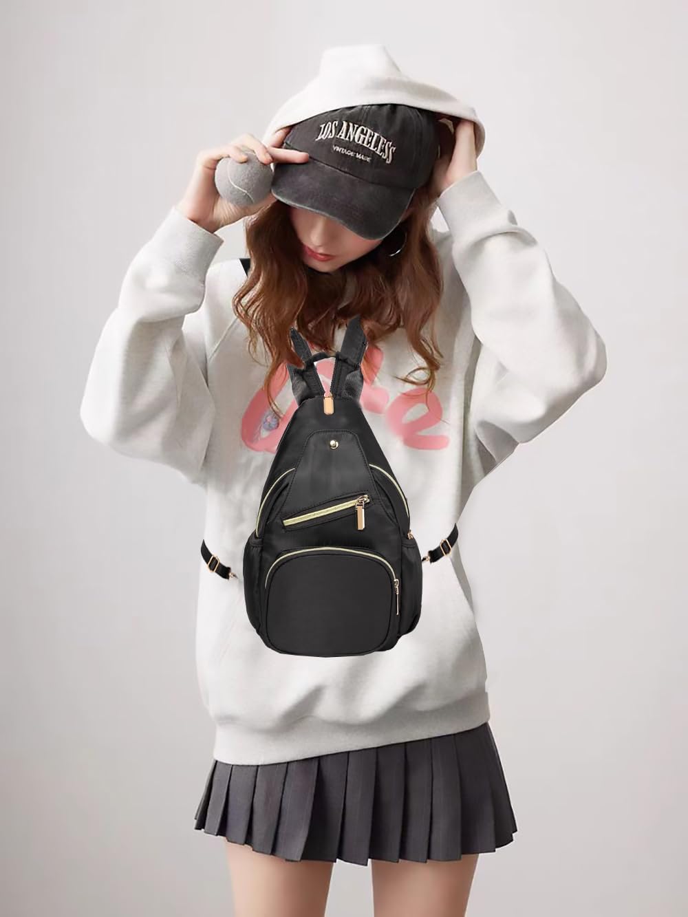 Small Crossbody Bag Convertible Mini Backpack for Women, Cross Body Sling Bag Sling Backpack for Travel Daypack