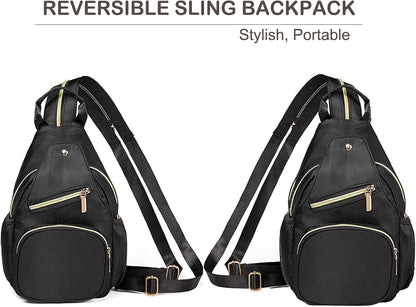 Small Crossbody Bag Convertible Mini Backpack for Women, Cross Body Sling Bag Sling Backpack for Travel Daypack