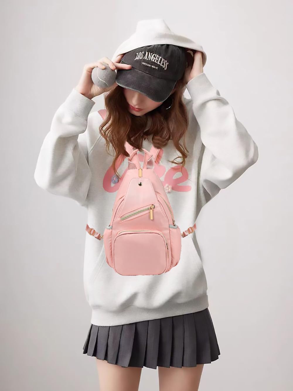 Small Crossbody Bag Convertible Mini Backpack for Women, Cross Body Sling Bag Sling Backpack for Travel Daypack