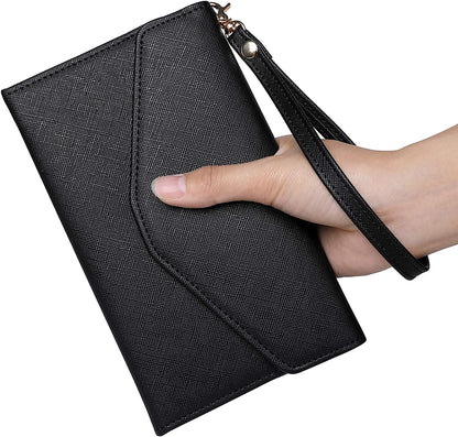 Passport Holder Women Travel Wallet (Ver.5) for Women Rfid Blocking Passport Cover Case Document Organizer Wrist Strap