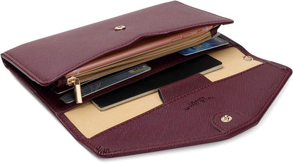 Passport Holder Women Travel Wallet (Ver.5) for Women Rfid Blocking Passport Cover Case Document Organizer Wrist Strap