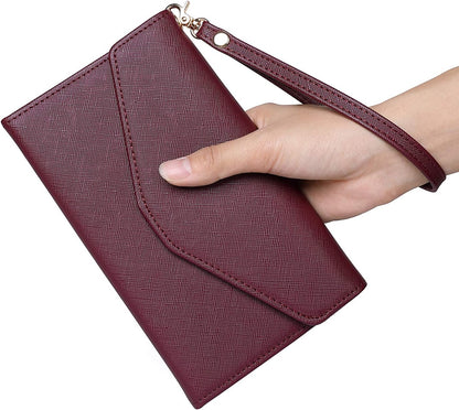 Passport Holder Women Travel Wallet (Ver.5) for Women Rfid Blocking Passport Cover Case Document Organizer Wrist Strap