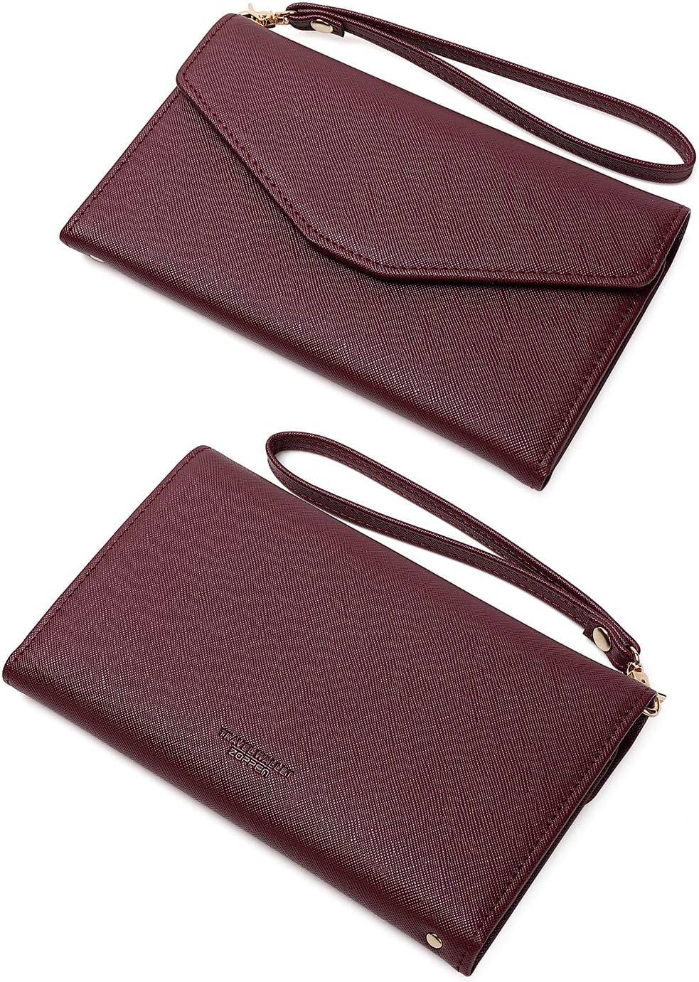 Passport Holder Women Travel Wallet (Ver.5) for Women Rfid Blocking Passport Cover Case Document Organizer Wrist Strap