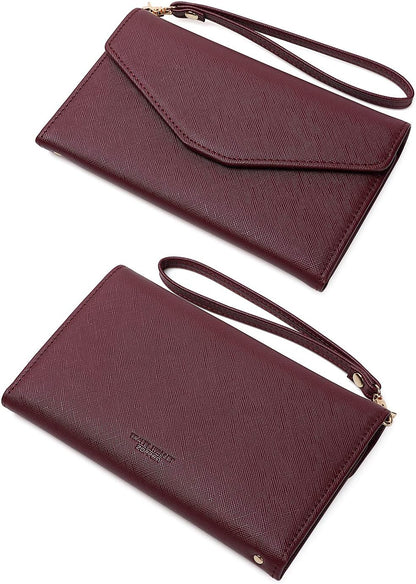 Passport Holder Women Travel Wallet (Ver.5) for Women Rfid Blocking Passport Cover Case Document Organizer Wrist Strap