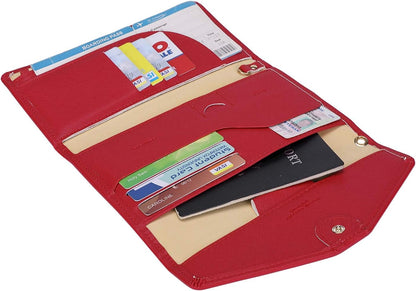 Passport Holder Women Travel Wallet (Ver.5) for Women Rfid Blocking Passport Cover Case Document Organizer Wrist Strap