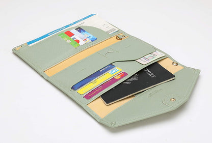 Passport Holder Women Travel Wallet (Ver.5) for Women Rfid Blocking Passport Cover Case Document Organizer Wrist Strap