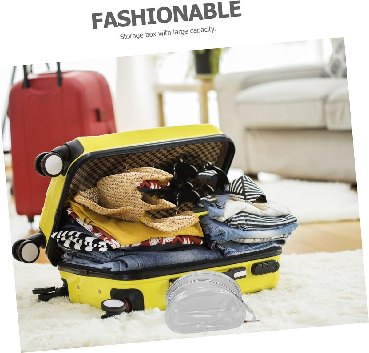 2pcs Travel Organizer Bag Spacious Storage for Bras Zipper Closure for Secure Travel for Women Transparent Design