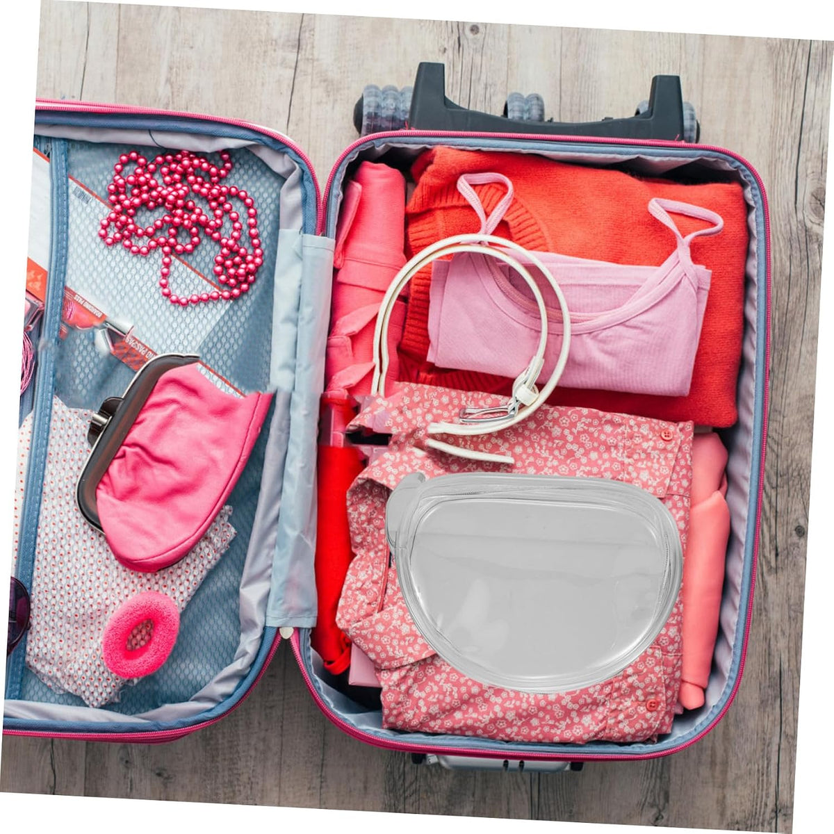 2pcs Travel Organizer Bag Spacious Storage for Bras Zipper Closure for Secure Travel for Women Transparent Design