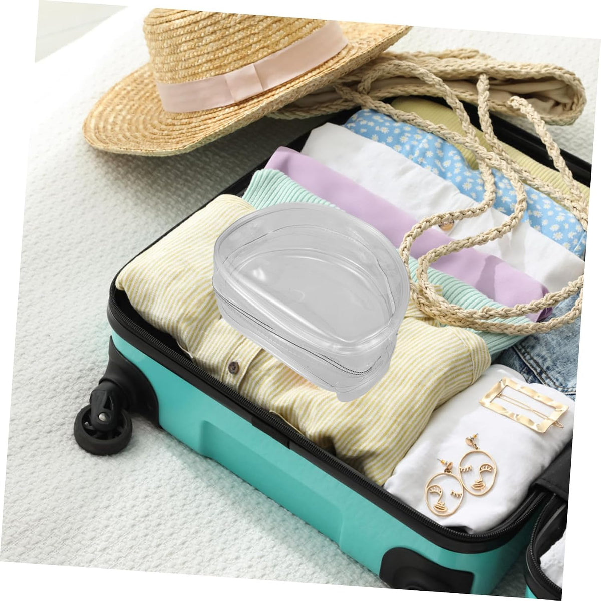 2pcs Travel Organizer Bag Spacious Storage for Bras Zipper Closure for Secure Travel for Women Transparent Design