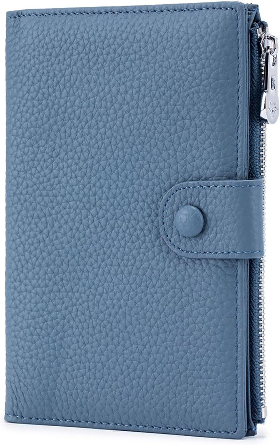 Genuine Leather RFID Blocking Passport Holder Wallet, Multi-Functional Travel Document Organizer with Zipper Pocket, Includes SIM Card Ejector Pin (Pink)
