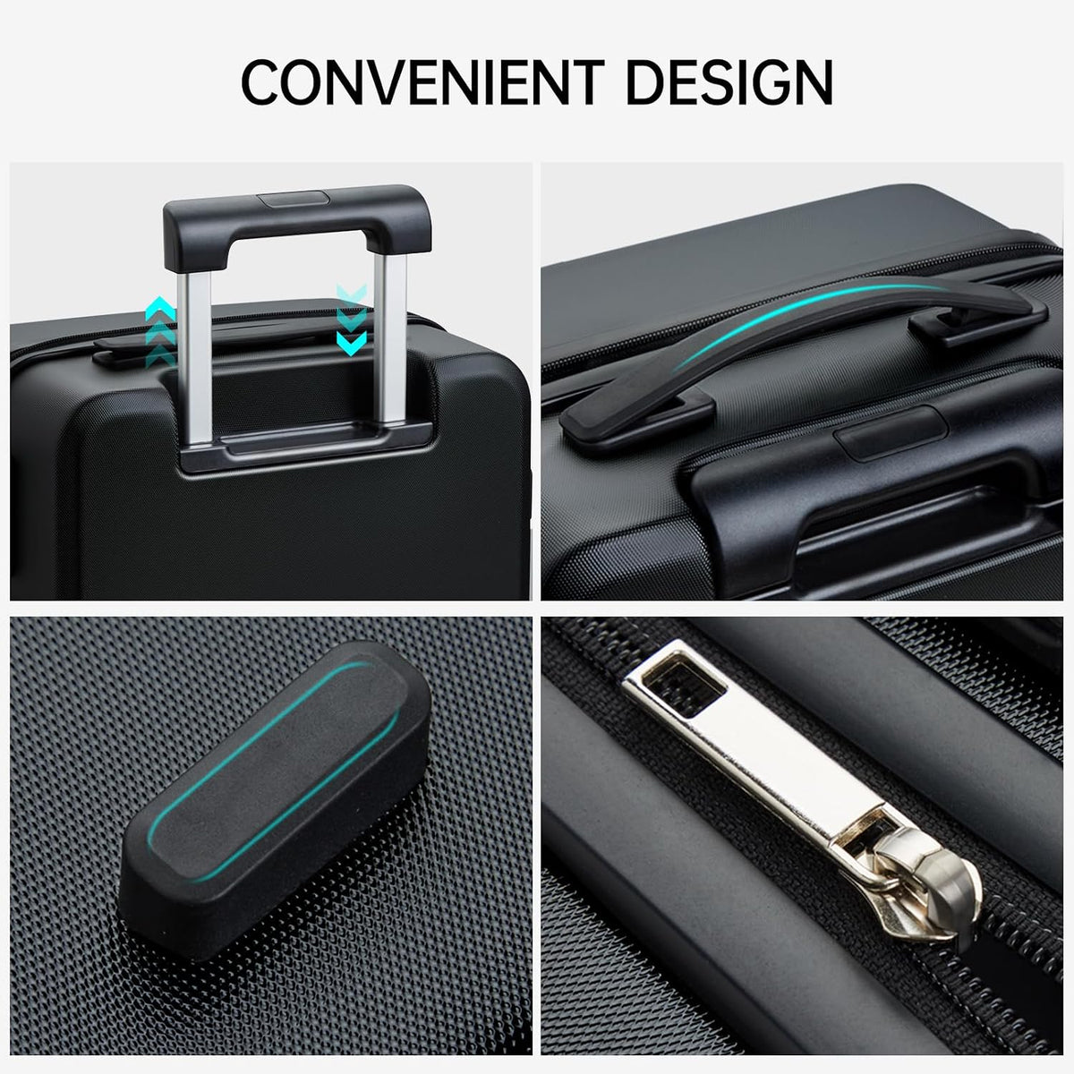 16 Inch Underseat Carry On Luggage With Wheels Underseat Carry On Bag Small Suitcase Personal Item Hard Shell Suitcases Mini TSA Approved Carry On Luggage, Blackish Green