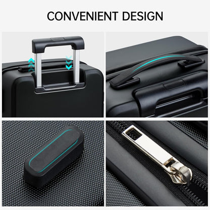 16 Inch Underseat Carry On Luggage With Wheels Underseat Carry On Bag Small Suitcase Personal Item Hard Shell Suitcases Mini TSA Approved Carry On Luggage, Blackish Green