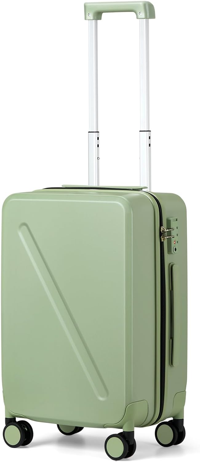 16 Inch Underseat Carry On Luggage With Wheels Underseat Carry On Bag Small Suitcase Personal Item Hard Shell Suitcases Mini TSA Approved Carry On Luggage, Blackish Green