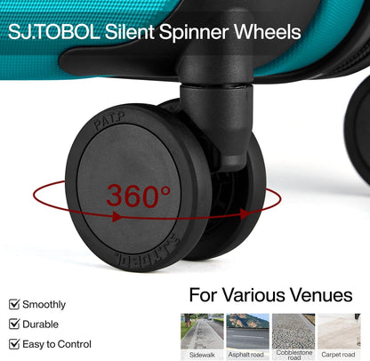 16 Inch Underseat Carry On Luggage With Wheels Underseat Carry On Bag Small Suitcase Personal Item Hard Shell Suitcases Mini TSA Approved Carry On Luggage, Blackish Green