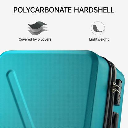 16 Inch Underseat Carry On Luggage With Wheels Underseat Carry On Bag Small Suitcase Personal Item Hard Shell Suitcases Mini TSA Approved Carry On Luggage, Blackish Green