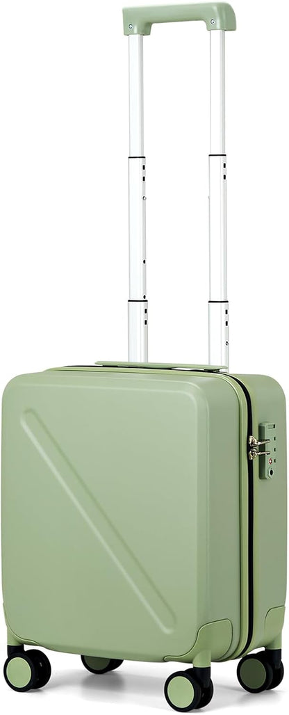 16 Inch Underseat Carry On Luggage With Wheels Underseat Carry On Bag Small Suitcase Personal Item Hard Shell Suitcases Mini TSA Approved Carry On Luggage, Blackish Green