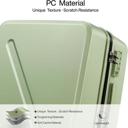 16 Inch Underseat Carry On Luggage With Wheels Underseat Carry On Bag Small Suitcase Personal Item Hard Shell Suitcases Mini TSA Approved Carry On Luggage, Blackish Green