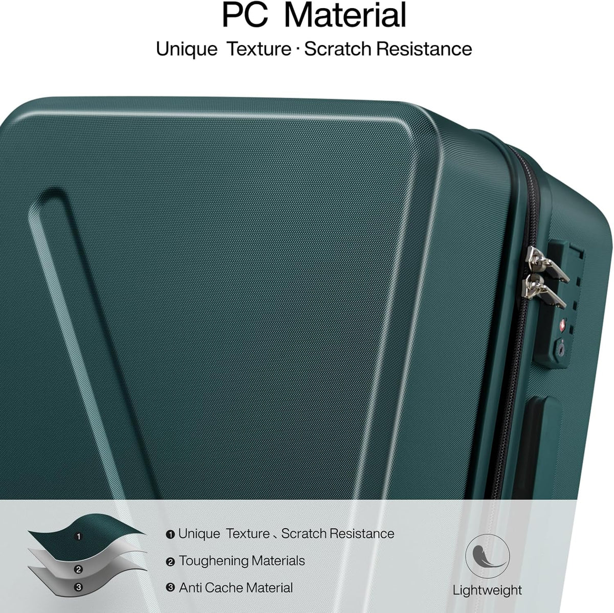16 Inch Underseat Carry On Luggage With Wheels Underseat Carry On Bag Small Suitcase Personal Item Hard Shell Suitcases Mini TSA Approved Carry On Luggage, Blackish Green