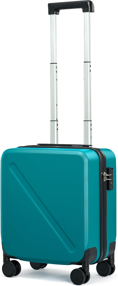 16 Inch Underseat Carry On Luggage With Wheels Underseat Carry On Bag Small Suitcase Personal Item Hard Shell Suitcases Mini TSA Approved Carry On Luggage, Blackish Green