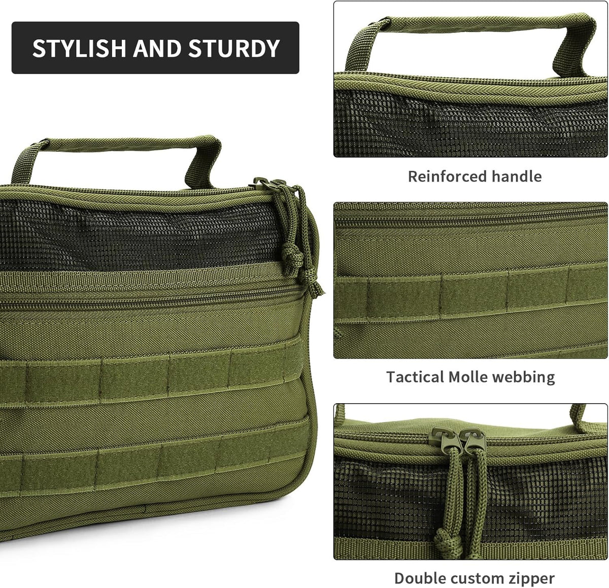 Tactical Travel Toiletry Bag for Men and Women, Hanging Travel Toiletry Organizer Dopp Kit, Toiletries Shaving Hygiene Bathroom Bag,Men's Toiletry Bag for Short Trips Camping - Black