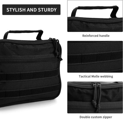 Tactical Travel Toiletry Bag for Men and Women, Hanging Travel Toiletry Organizer Dopp Kit, Toiletries Shaving Hygiene Bathroom Bag,Men's Toiletry Bag for Short Trips Camping - Black