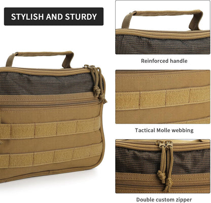 Tactical Travel Toiletry Bag for Men and Women, Hanging Travel Toiletry Organizer Dopp Kit, Toiletries Shaving Hygiene Bathroom Bag,Men's Toiletry Bag for Short Trips Camping - Black