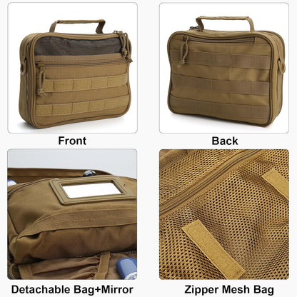 Tactical Travel Toiletry Bag for Men and Women, Hanging Travel Toiletry Organizer Dopp Kit, Toiletries Shaving Hygiene Bathroom Bag,Men's Toiletry Bag for Short Trips Camping - Black