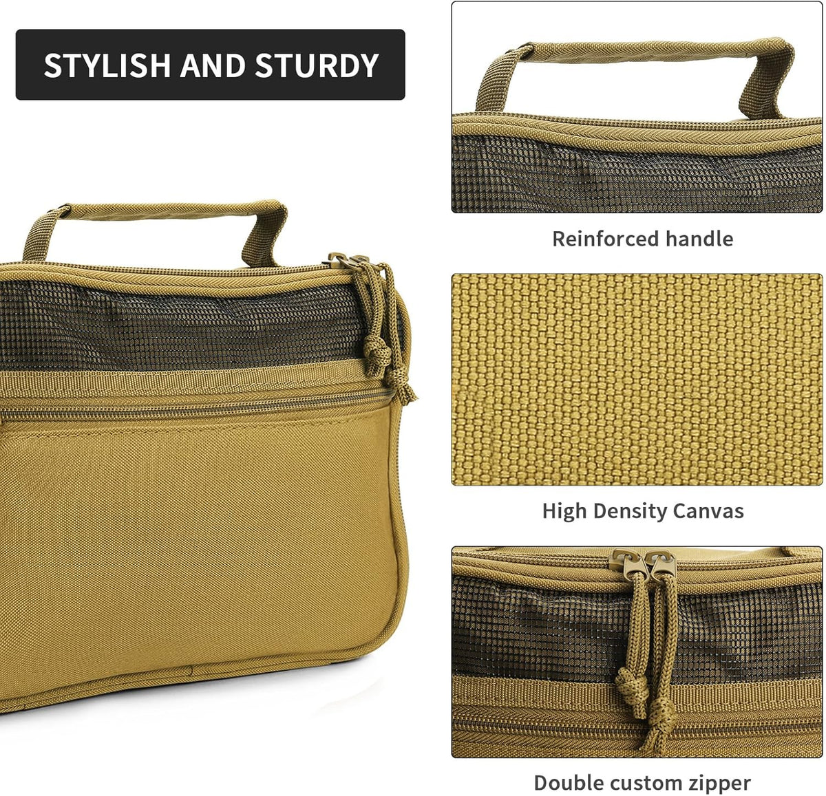 Tactical Travel Toiletry Bag for Men and Women, Hanging Travel Toiletry Organizer Dopp Kit, Toiletries Shaving Hygiene Bathroom Bag,Men's Toiletry Bag for Short Trips Camping - Black