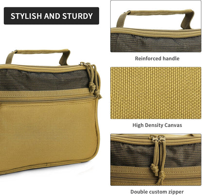 Tactical Travel Toiletry Bag for Men and Women, Hanging Travel Toiletry Organizer Dopp Kit, Toiletries Shaving Hygiene Bathroom Bag,Men's Toiletry Bag for Short Trips Camping - Black