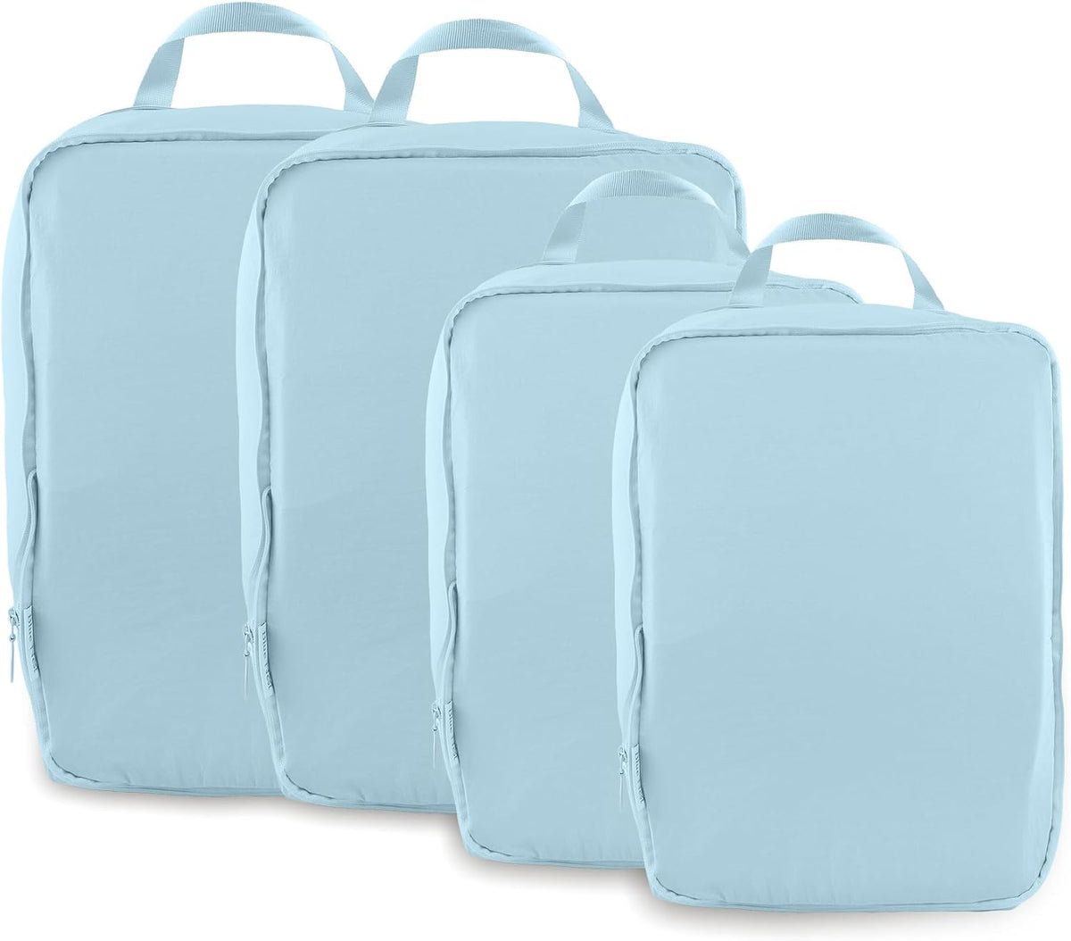 4 Set Compression Packing Cubes, Expandable Travel Organizer Bags, Water-Repellent Nylon, Space-Saving Luggage Set for Suitcase, Carry-on, Home Storage (4, Beige, Compression)