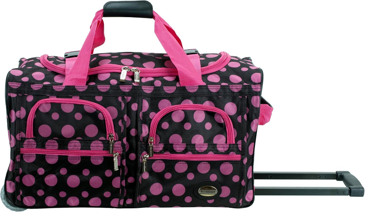 Rolling Duffel Bag, Black, 22" - Colors B