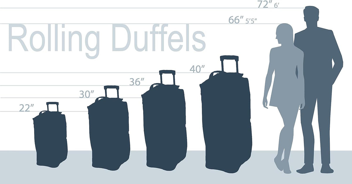 Rolling Duffel Bag, Black, 22" - Colors B