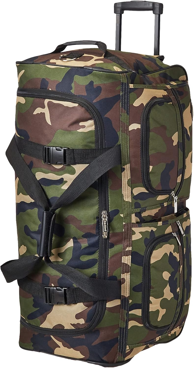 Rolling Duffel Bag, Black, 22" - Colors B