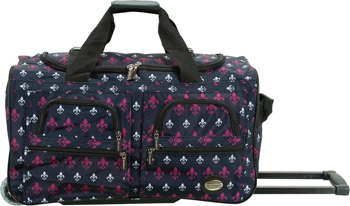 Rolling Duffel Bag, Black, 22" - Colors B