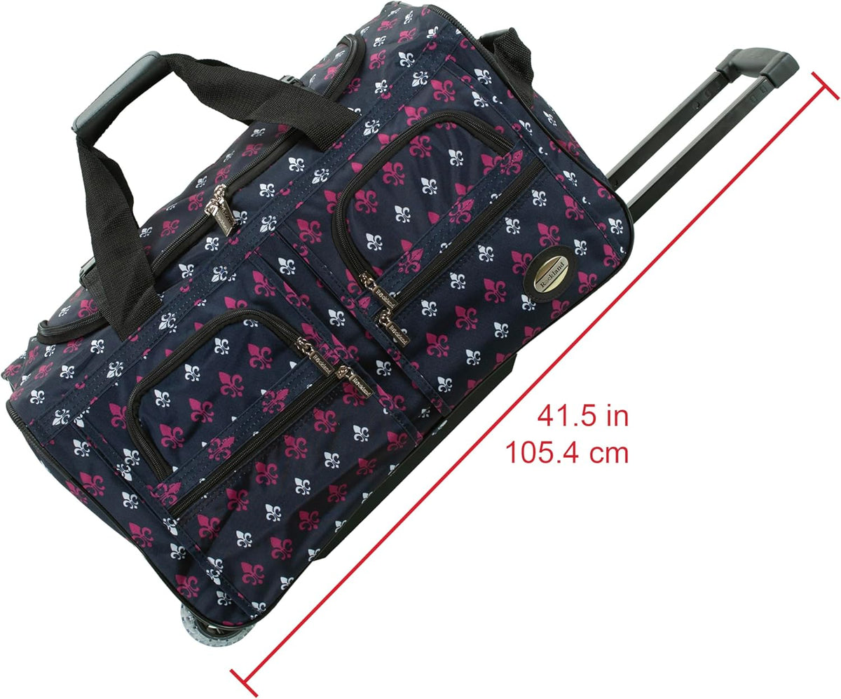 Rolling Duffel Bag, Black, 22" - Colors B