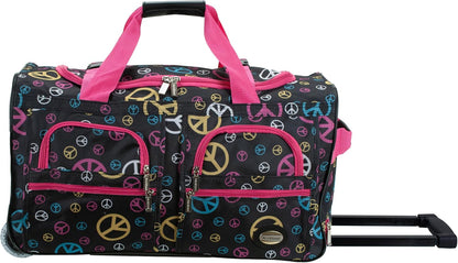 Rolling Duffel Bag, Black, 22" - Colors B