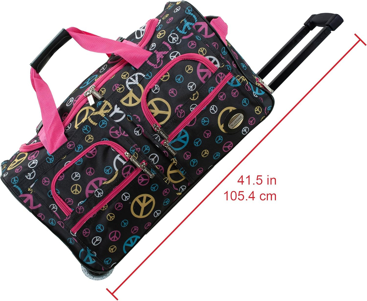 Rolling Duffel Bag, Black, 22" - Colors B