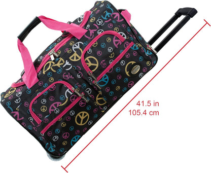 Rolling Duffel Bag, Black, 22" - Colors B