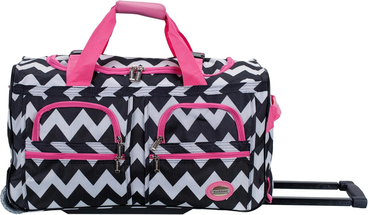 Rolling Duffel Bag, Black, 22" - Colors B