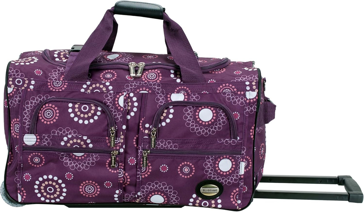 Rolling Duffel Bag, Black, 22" - Colors B