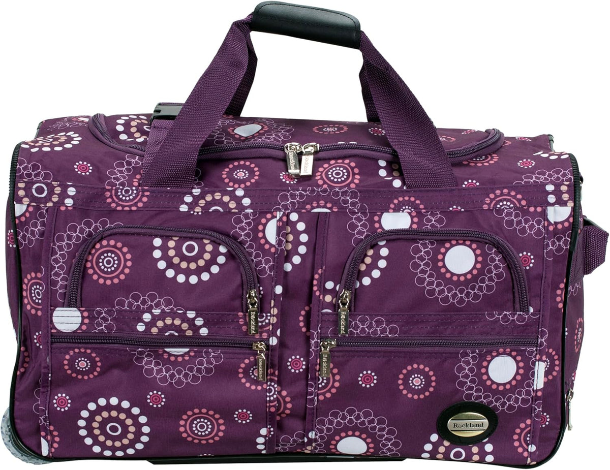 Rolling Duffel Bag, Black, 22" - Colors B