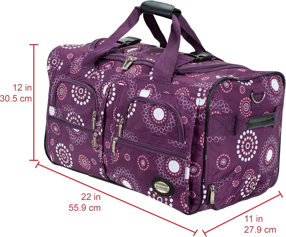 Rolling Duffel Bag, Black, 22" - Colors B