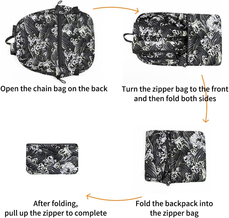 Lightweight Packable Foldable Backpack, Hiking backpack,Travel Backpack (Orange)