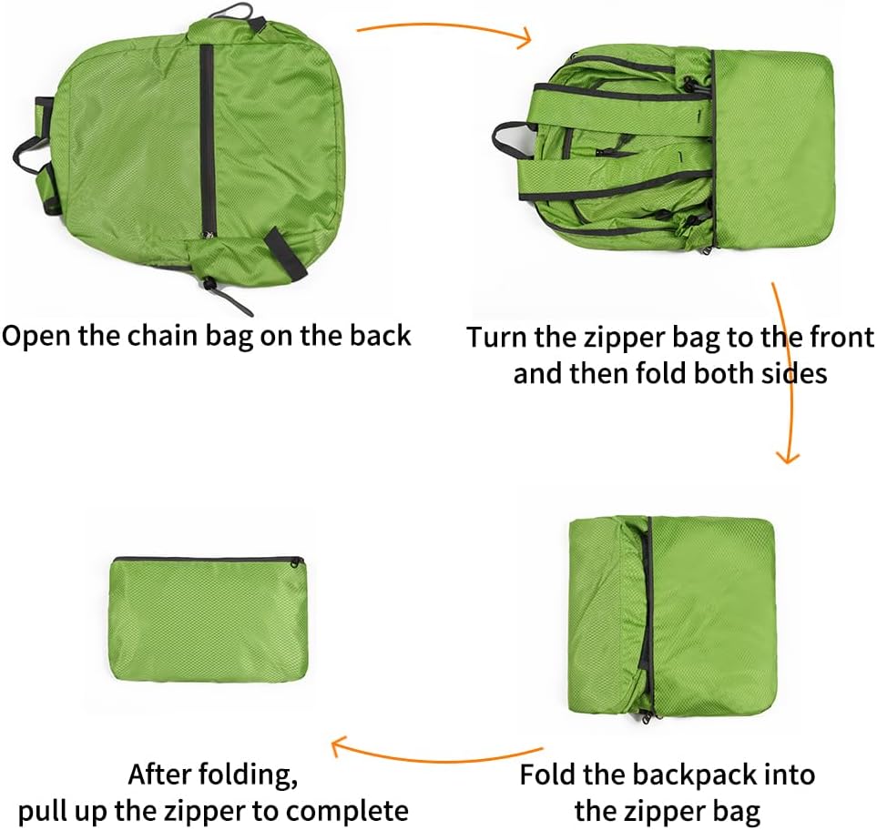 Lightweight Packable Foldable Backpack, Hiking backpack,Travel Backpack (Orange)