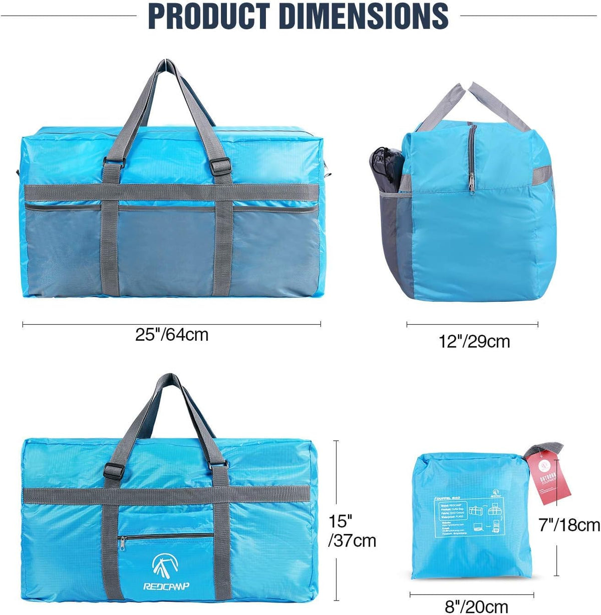 Foldable Travel Bag, Large Sports Bag, 75L/96L/100L, Lightweight Waterproof Tote Bag