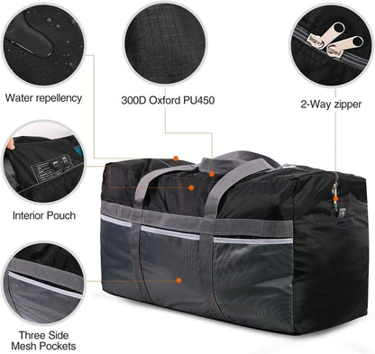 Foldable Travel Bag, Large Sports Bag, 75L/96L/100L, Lightweight Waterproof Tote Bag