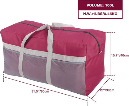 Foldable Travel Bag, Large Sports Bag, 75L/96L/100L, Lightweight Waterproof Tote Bag