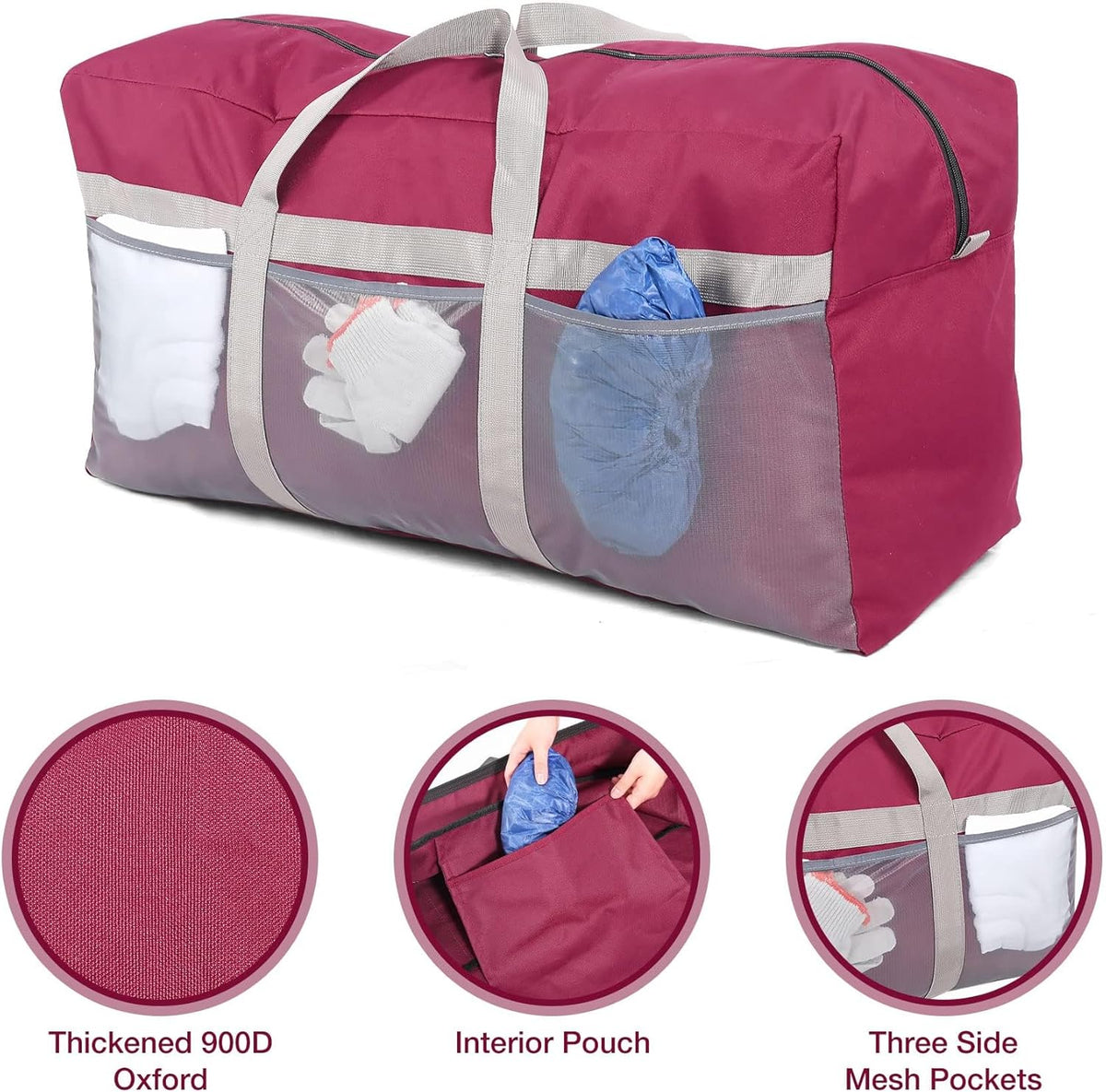 Foldable Travel Bag, Large Sports Bag, 75L/96L/100L, Lightweight Waterproof Tote Bag