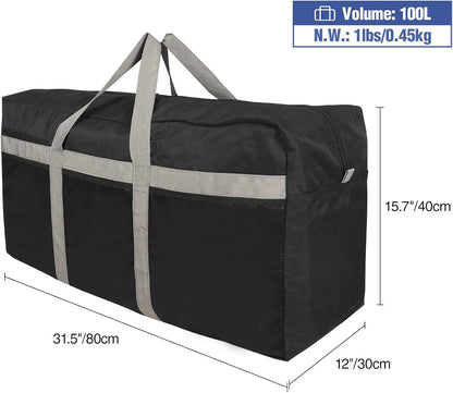 Foldable Travel Bag, Large Sports Bag, 75L/96L/100L, Lightweight Waterproof Tote Bag