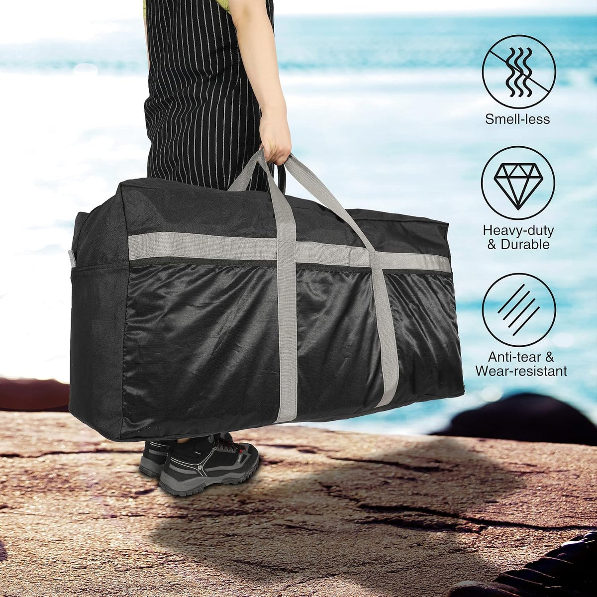 Foldable Travel Bag, Large Sports Bag, 75L/96L/100L, Lightweight Waterproof Tote Bag